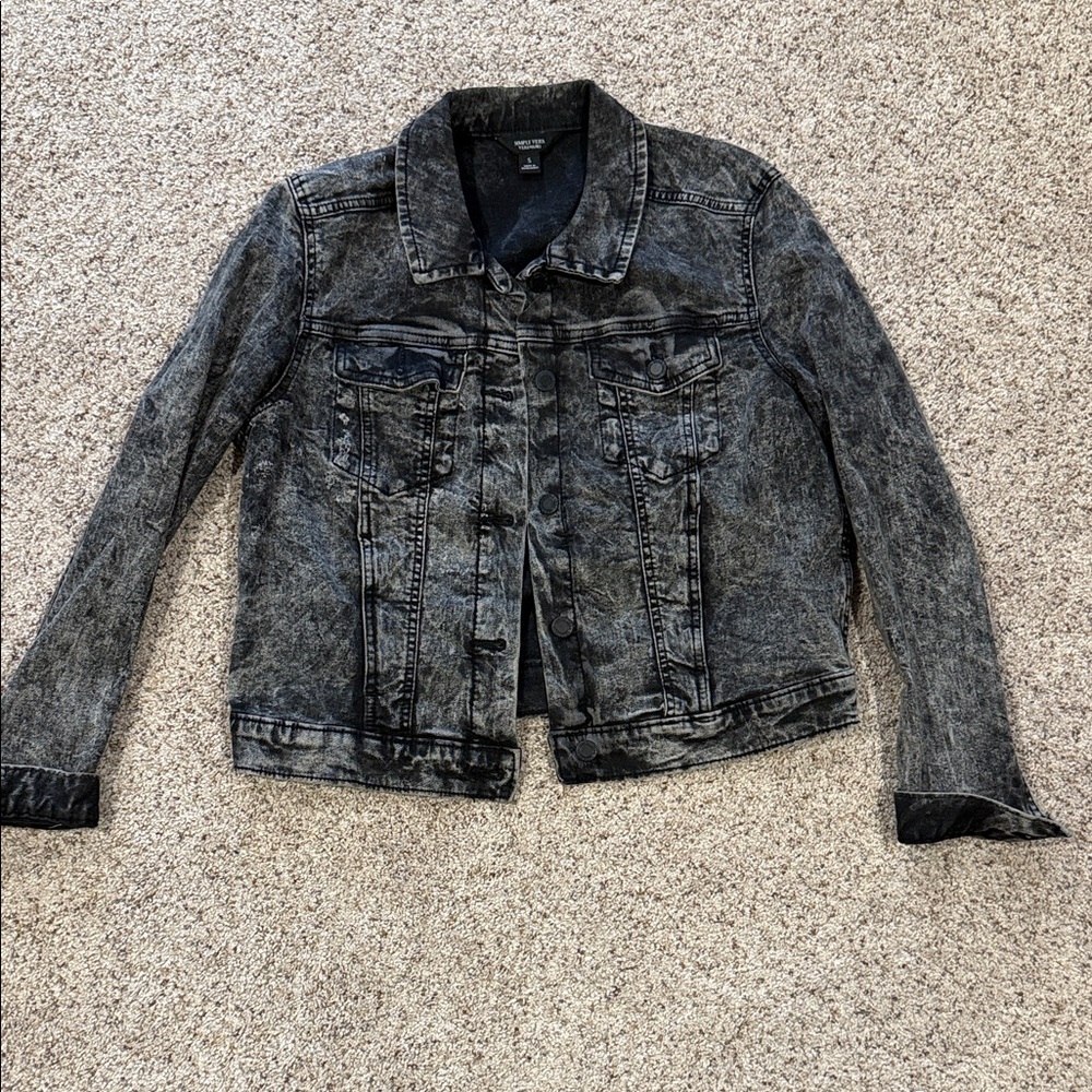Simply Vera Black Washed Denim Jacket